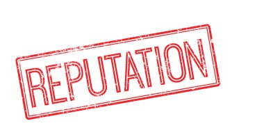 Kırmızı itibar damga beyaz