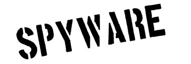 Spyware siyah lastik damgası beyaz