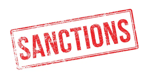 Sanktionen roter Stempel auf weißem Grund — Stockvektor