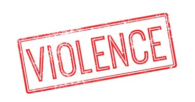 Şiddet kırmızı lastik damgası beyaz