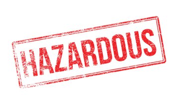 Beyaz tehlikeli kırmızı lastik damgası