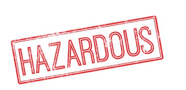 Beyaz tehlikeli kırmızı lastik damgası