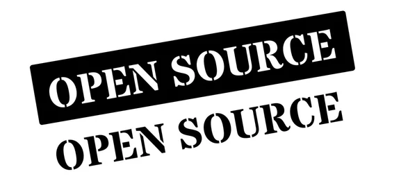 Open Source sort gummistempel på hvid – Stock-vektor