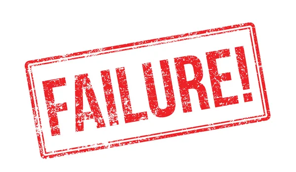 Başarısızlık kırmızı lastik damgası beyaz