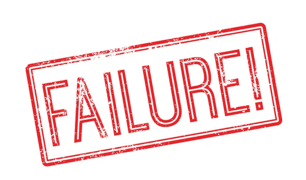 Başarısızlık kırmızı lastik damgası beyaz