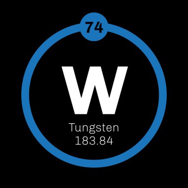 Tungsten chemical element.  clipart