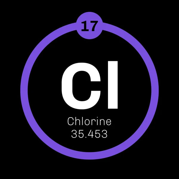 Chlorine chemical element — Stock Vector