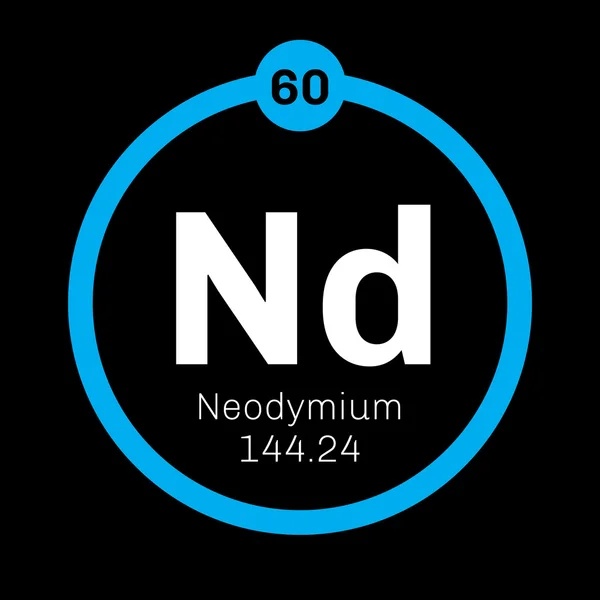 Elemento químico de neodimio — Vector de stock