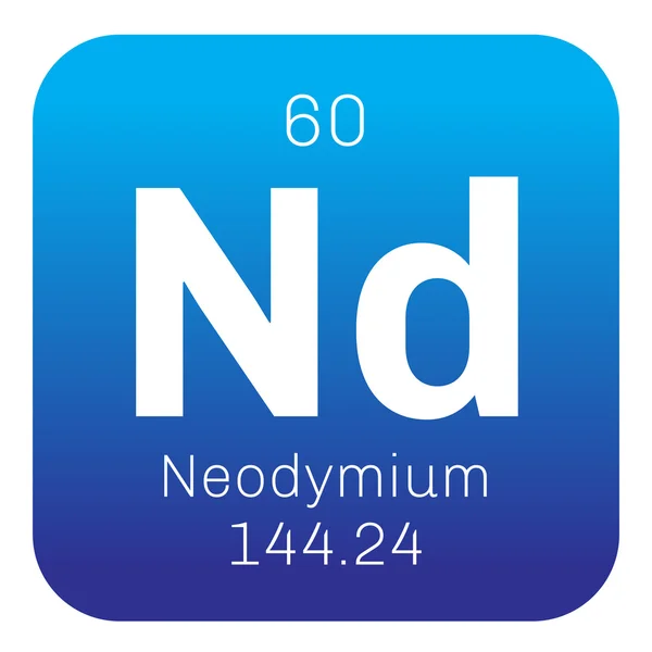 Elemento químico de neodimio — Vector de stock