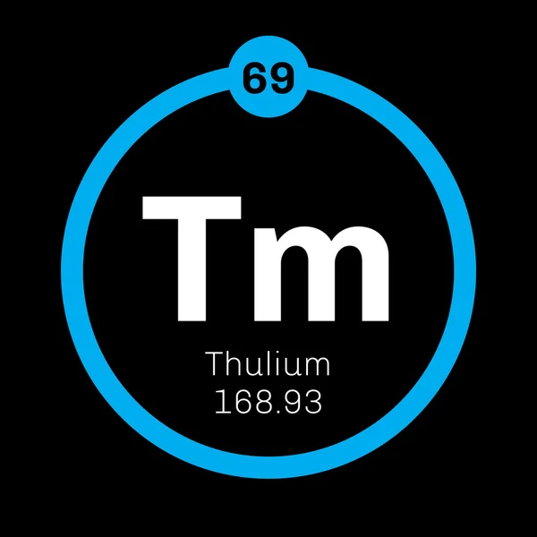 Unsur kimia Thulium - Stok Vektor