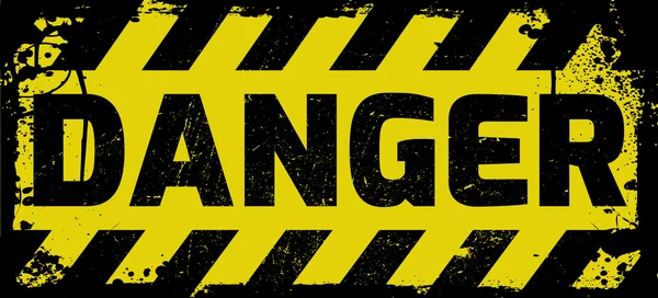 Panneau de danger jaune avec rayures — Image vectorielle