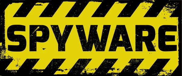 Spyware signe jaune avec des rayures — Image vectorielle