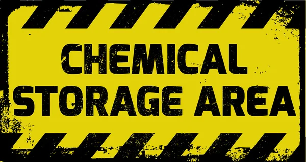 Chemical storage area sign — Stock Vector