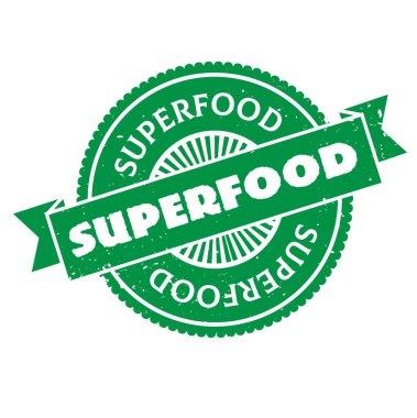 Süper yiyecekler beyaz tabelada, rozette, pulda izole edilmiş.