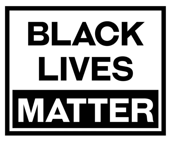 Las vidas negras importan letrero negro en blanco — Vector de stock