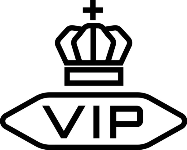 Signe noir VIP avec couronne dessus — Image vectorielle