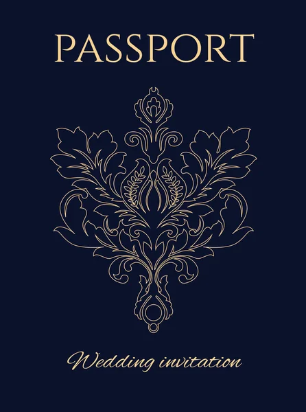 Passaporto invito matrimonio — Vettoriale Stock