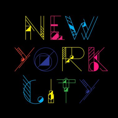 New York City typography. T-shirt graphics and other merchandise. clipart