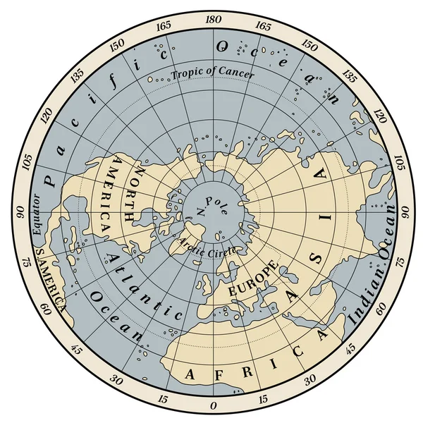 Northern Hemisphere detailed illustration — Stock Vector