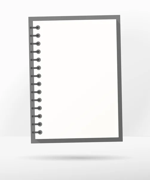 Otevřte poznámkový blok prázdné realistické notebook s spirále vedle šedá zeď — Stockový vektor