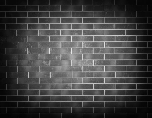 Black grunge weathered, rectangular brick wall texture — Stock Photo, Image