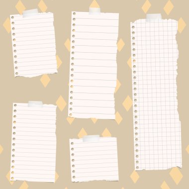 Adet yırtık beyaz astarlı ve defter kağıt renkli kumaş desen yapışabilir murabba