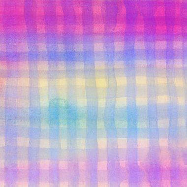 Sulu Boya desen boyalı renkli çizgiler ve kareler