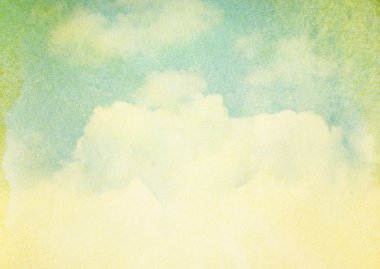 Sarı boyalı suluboya bulutlar ve gökyüzü. Doğa backgroud
