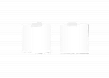 Beyaz boş Not kağıt astarlı arka plan üzerinde sıkışmış sökük