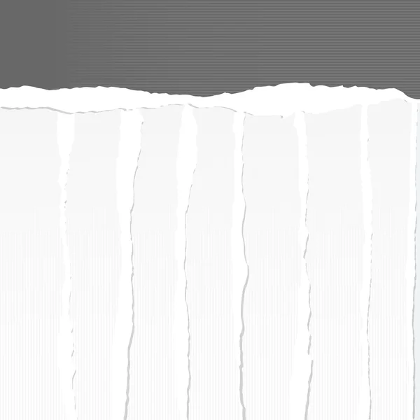 Bitar av trasiga vit blank fodrad vertikala och horisontella pappers ark har fastnat — Stock vektor