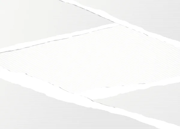 Des morceaux de papier blanc déchiré rayé sont collés sur un fond en diagonale doublé — Image vectorielle