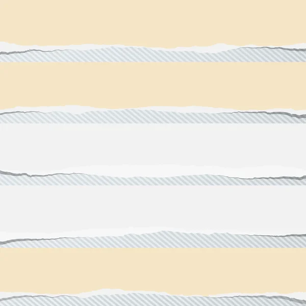 Rivna vita och bruna tomt papper har fastnat på grå bakgrund — Stock vektor