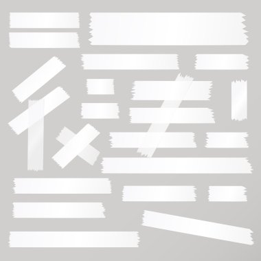 Farklı boyut yapışkan, yapışkan bant parçaları.