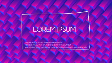 Asgari 3D şekil, parlak eğim ve metin reklamları için yer. Pankart, arkaplan, kart için Vektör İllüstrasyonu