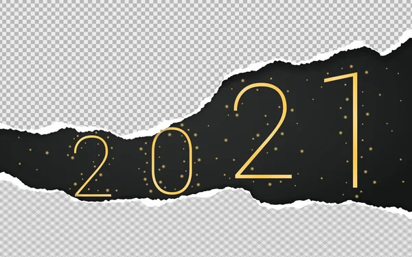 2021 new year. Numbers with bright golden sparkles and shadow. Vector illustration — Stock Vector