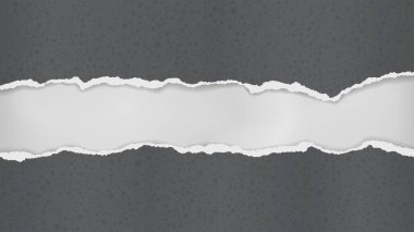 Noktalı desenli siyah kağıdın yırtılması yazı, reklam ya da tasarım için beyaz zemin üzerindedir. Vektör illüstrasyonu