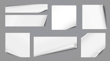 Beyaz katlanmış yatay not, defter kağıdı metin, reklam ya da tasarım için koyu gri arkaplanda. Vektör illüstrasyonu