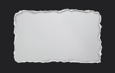 Beyaz arka planda yırtık kenarlı ve yumuşak gölgeli kara delik bileşimi var. Vektör illüstrasyonu