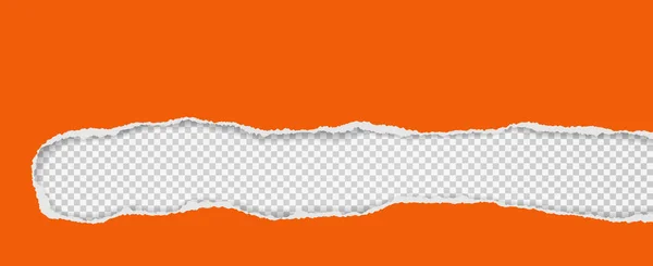 Avlånga hål komposition i orange papper med rivna kanter och mjuk skugga är på vit fyrkantig bakgrund. Vektorillustration — Stock vektor