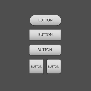 Farklı boyutlarda düğmeler koyu gri arkaplanda