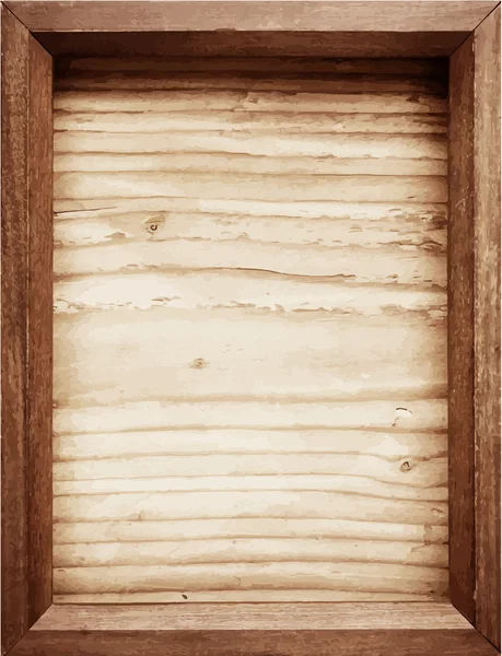 木製の背景に古い木製フレーム. — ストックベクタ