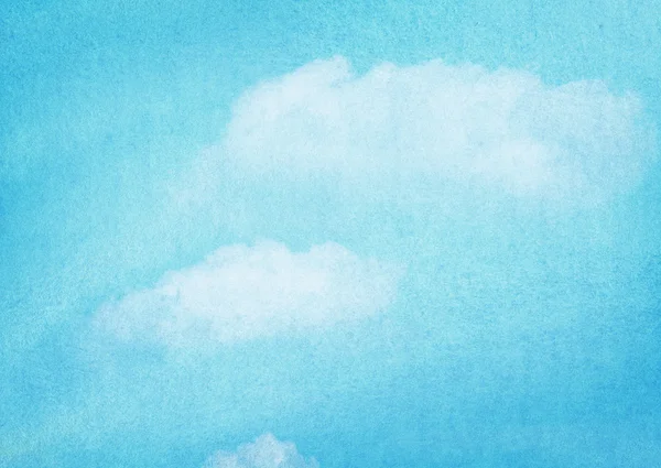 Blue watercolor cloud and sky. Spring, summer background. — Stock Photo, Image