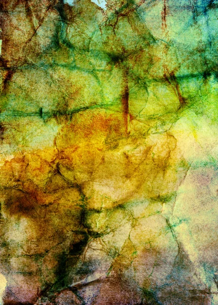 Abstract grunge watercolor background, painted on crumpled paper texture — Stock Photo, Image