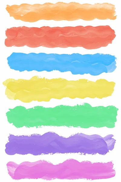Set of colorful watercolor paint brush strokes with space for text. — Stock Vector