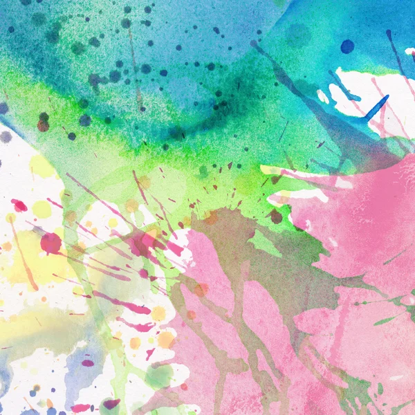 Abstracte kleurrijk geschilderde aquarel splash en vlek — Stockfoto