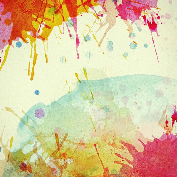 Абстрактні барвисті фарбовані акварельні бризки та плями — стокове фото