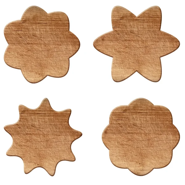 Set di vari segni o forme vuote in legno — Foto Stock