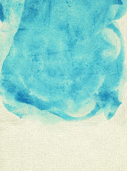 Peint fond aquarelle bleu sur papier brun avec éclaboussure — Photo