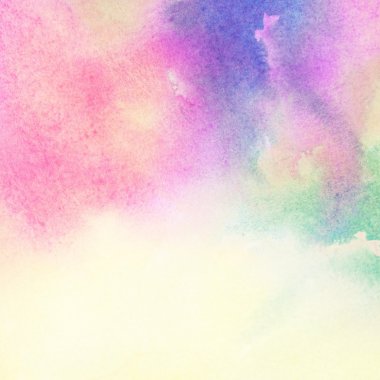 Hafif renkli sulu boya lekeleri.