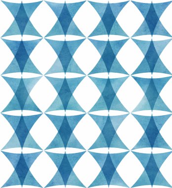 Mavi üçgen suluboya desen.